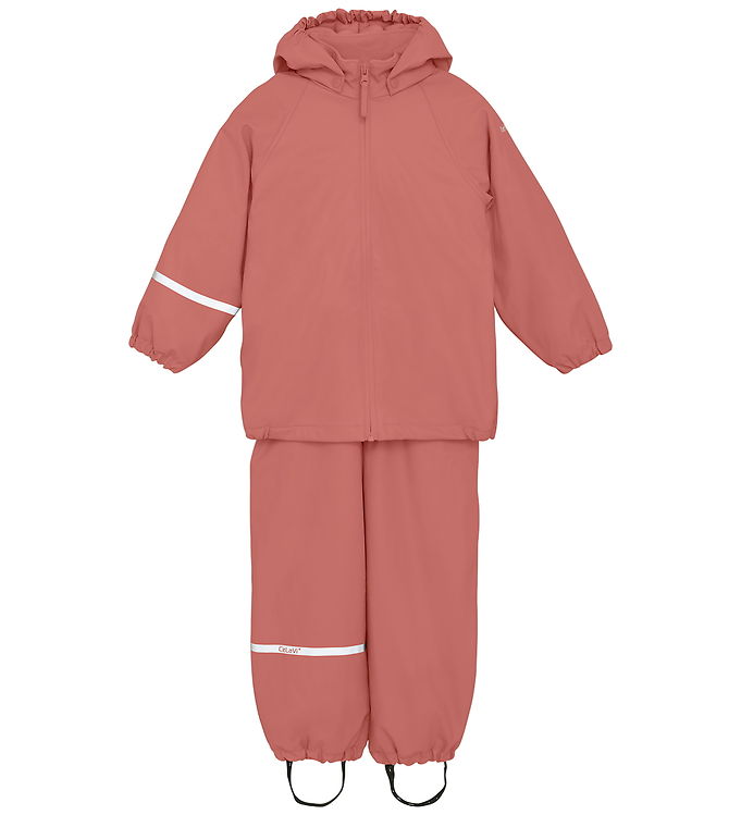 CeLaVi Regntøj m. Seler/Fleece - Recycle PU - Brick Dust
