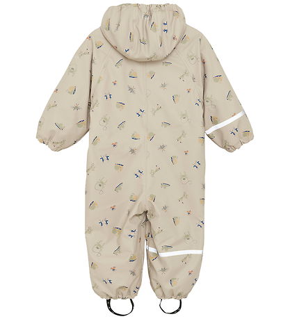 CeLaVi Regndragt m. Fleece - AOP - White Pepper