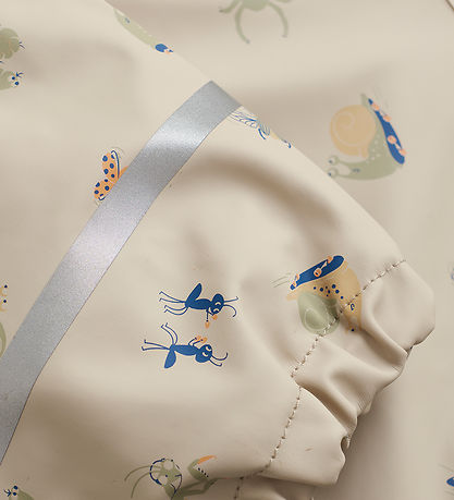 CeLaVi Regndragt m. Fleece - AOP - White Pepper
