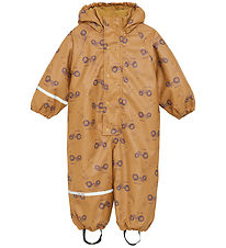 CeLaVi Regndragt m. Fleece - AOP - Apple Cinnamon