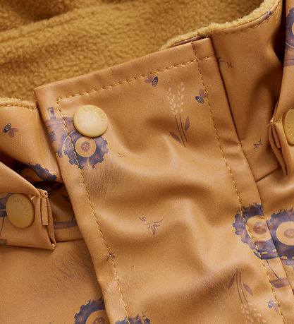 CeLaVi Regndragt m. Fleece - AOP - Apple Cinnamon