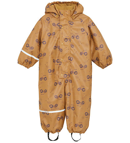 CeLaVi Regndragt m. Fleece - AOP - Apple Cinnamon