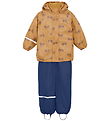 CeLaVi Regntøj m. Fleece - AOP - Apple Cinnamon