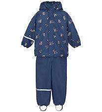CeLaVi Regntøj m. Fleece - AOP - Oceania
