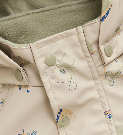 CeLaVi Regntøj m. Fleece - AOP - White Pepper