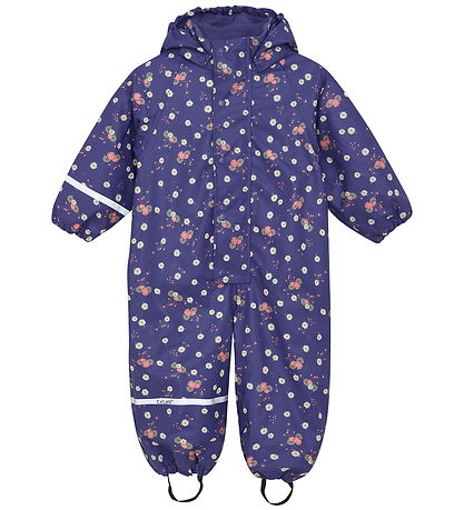 CeLaVi Regndragt m. Fleece - Aop - Skipper Blue