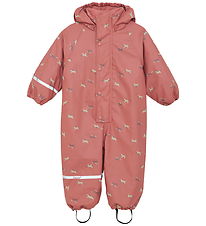 CeLaVi Regndragt m. Fleece - PU - Brick Dust m. Print CeLaVi Regndragt m. Fleece - PU - Brick Dust m. Print