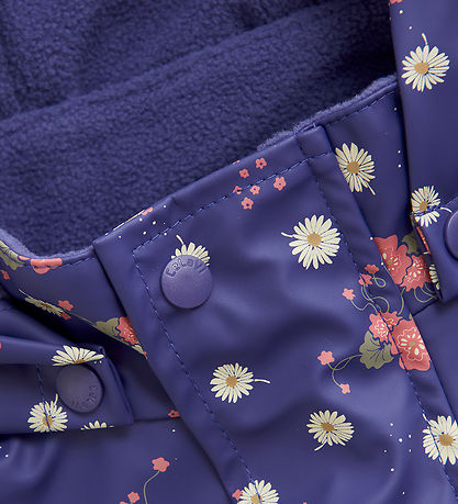 CeLaVi Regntøj m. Seler/Fleece - AOP - Skipper Blue
