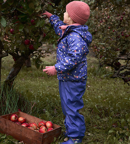 CeLaVi Regntøj m. Seler/Fleece - AOP - Skipper Blue