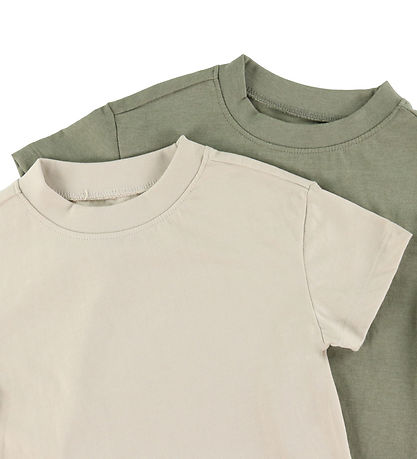 Minymo T-shirts - Loose Fit - 2-pak -  Vetiver Minymo T-shirts - Loose Fit - 2-pak -  Vetiver