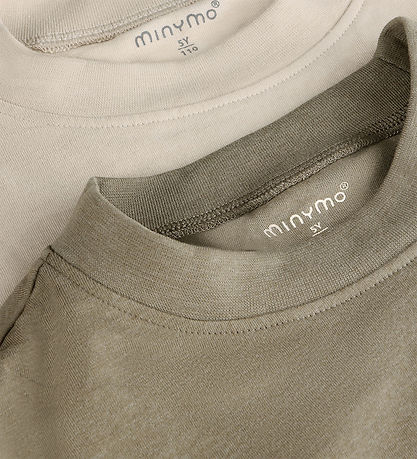 Minymo T-shirts - 2-pak - Loose Fit - Vetiver
