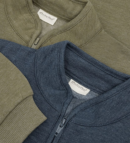 Minymo Sweatshirt m. Lynlås - 2-pak - Vetiver