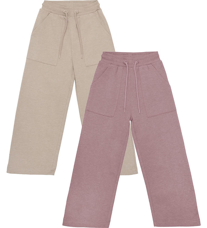 Minymo Sweatpants - 2-pak - Elderberry/Rainy Day