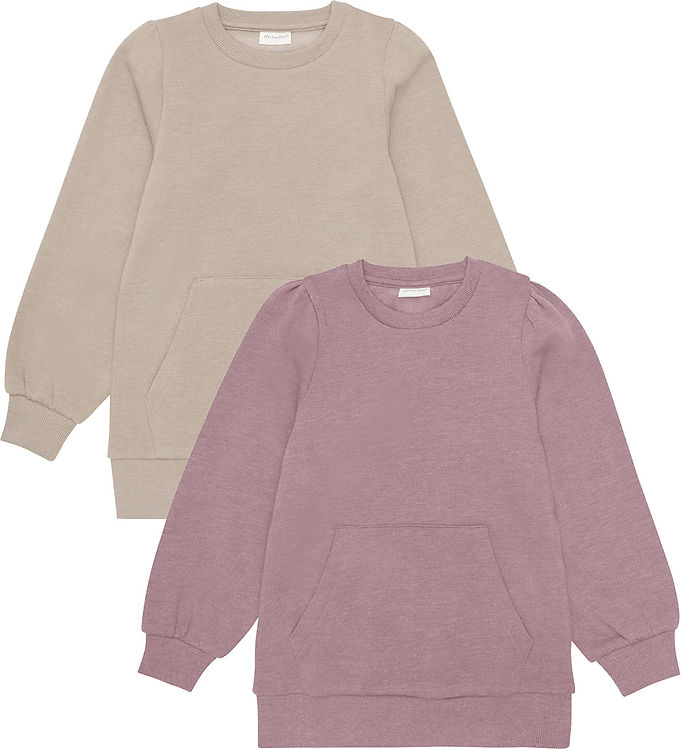 Minymo Sweatshirt - 2-pak - Elderberry/Rainy Day