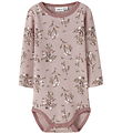 Name It Body l/æ - Uld - NbfWillow - Shadow Gray/Long Flower