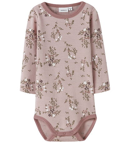 Name It Body l/æ - Uld - NbfWillow - Shadow Gray/Long Flower
