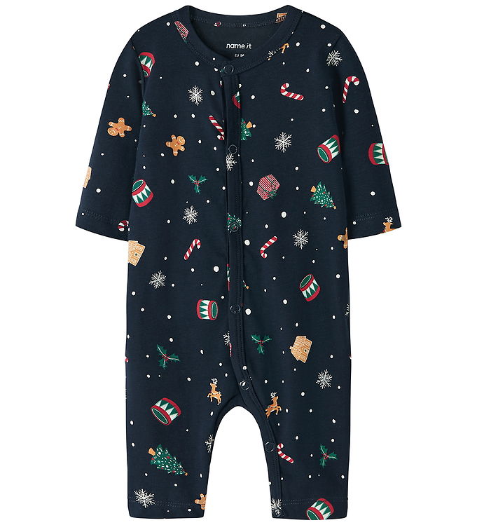 Name It Natdragt Navy Blazer Med Juleprint - Str. 1m 56cm