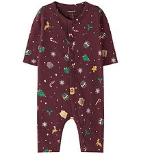 Name It Natdragt - NbnVismas - Burgundy/Xmas AOP