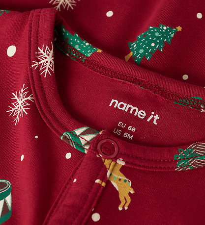 Name It Nightsuit - NbnVismas - Jester Red/Xmas AOP Red
