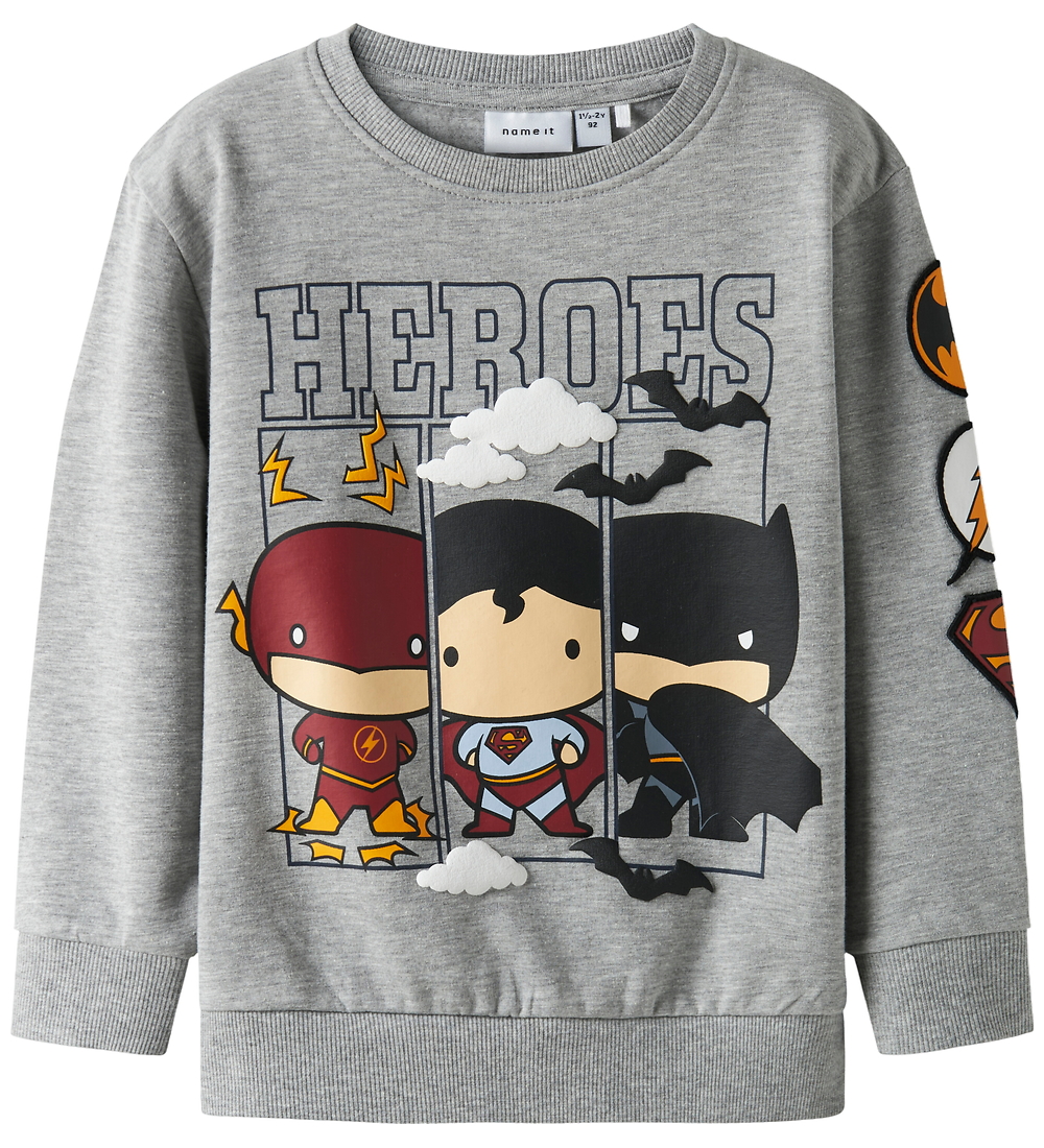 Name It Sweatshirt - NmmOsmus Batman - Grey Melange - Name It - 2 Jahre (92) - Sweatshirts
