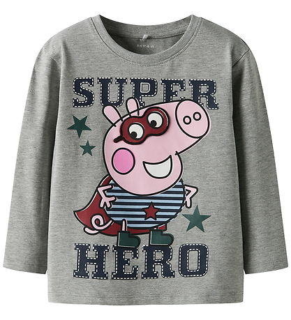 Name It Bluse - NmmOtto Peppa Pig - Grey Melange