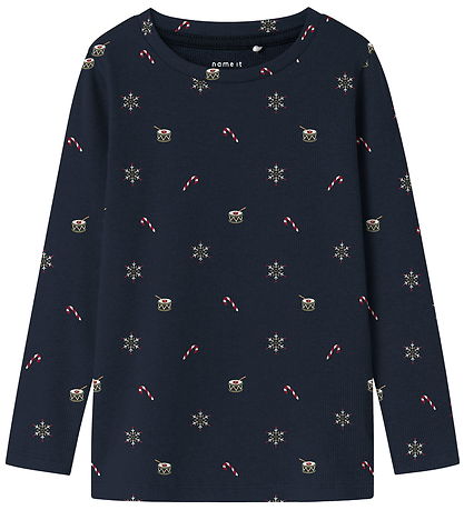 Name It Bluse - Rib - NmnRoko - Navy Blazer