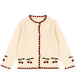 Konges Sløjd Cardigan - Uld - Collette - Off White m. Kirsebær