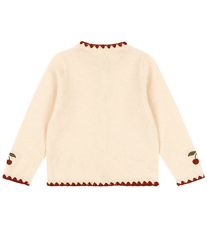 Konges Sløjd Cardigan - Uld - Collette - Off White m. Kirsebær