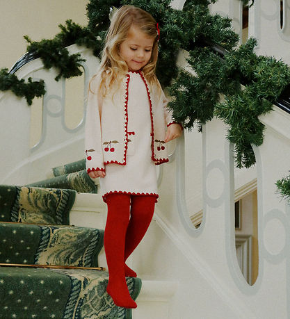 Konges Sløjd Cardigan - Uld - Collette - Off White m. Kirsebær