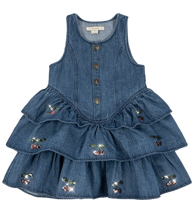 Konges Sløjd Kjole - Denim - Elba - Denim Blue m. Kirsebær