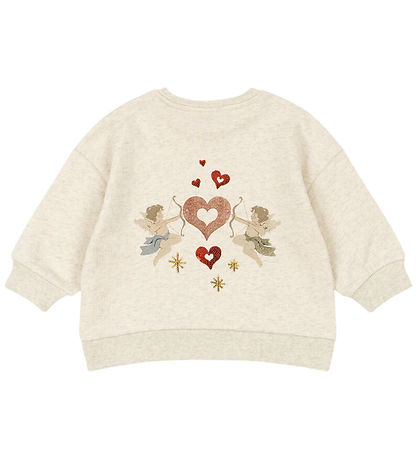 Konges Sløjd Sweatshirt - Loupy Lou - Off White Melange m. Engle