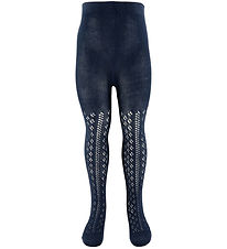 Konges Sløjd Strømpebukser - Bomuld/Uld - Navy m. Hulmønster Konges Sløjd Strømpebukser - Bomuld/Uld - Navy m. Hulmønster