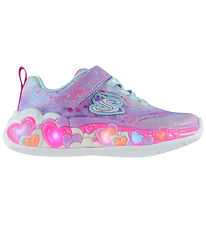 Skechers Sko m. Lys - Heart Lights - Purple