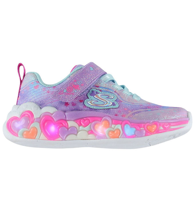 Skechers Sko m. Lys - Heart Lights - Purple