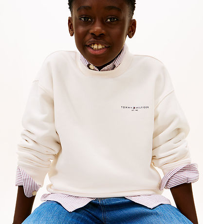 Tommy Hilfiger Sweatshirt - Mini Corp - Ancient Whitewhite