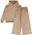 Calvin Klein Sæt - Hættetrøje/Bukser - Fløjlsvelour - Woodsmokeb Calvin Klein Sæt - Hættetrøje/Bukser - Fløjlsvelour - Woodsmokeb