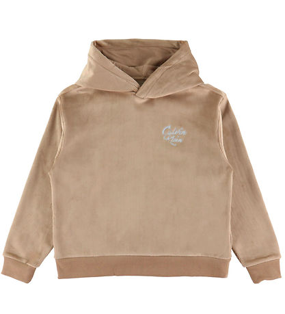 Calvin Klein Sæt - Hættetrøje/Bukser - Fløjlsvelour - Woodsmokeb Calvin Klein Sæt - Hættetrøje/Bukser - Fløjlsvelour - Woodsmokeb