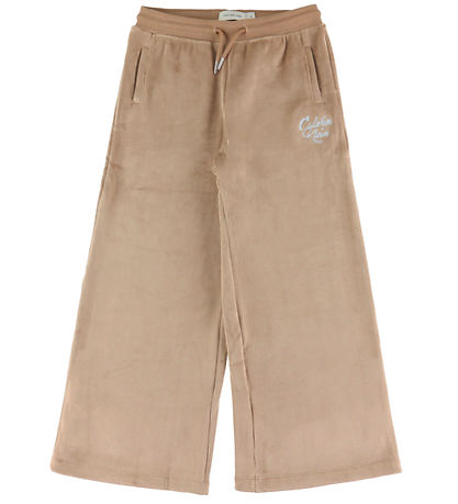 Calvin Klein Sæt - Hættetrøje/Bukser - Fløjlsvelour - Woodsmokeb Calvin Klein Sæt - Hættetrøje/Bukser - Fløjlsvelour - Woodsmokeb