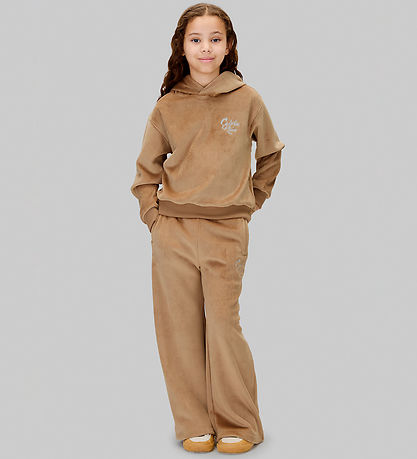 Calvin Klein Sæt - Hættetrøje/Bukser - Fløjlsvelour - Woodsmokeb