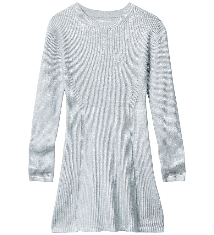 Calvin Klein Kjole - Rib - Silvergrey