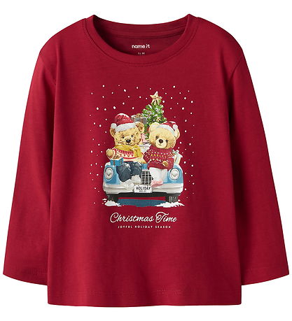 Name It Bluse - NmfVosmas - Jester Red/Xmas Bunny