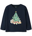 Name It Bluse - NmfVosmas - Navy Blazer/Xmas Tree Cat