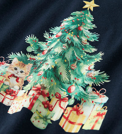 Name It Bluse - NmfVosmas - Navy Blazer/Xmas Tree Cat