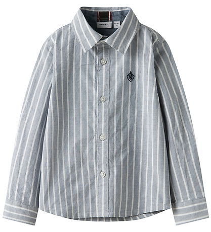 Name It Skjorte - NkmRekid - Flint Stone/Thin Stripe In Bright W