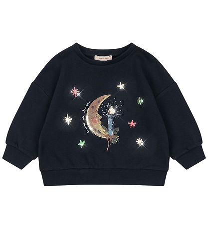 Konges Sløjd sweatshirt - Loupy Lou - Dark Navy m. Måne