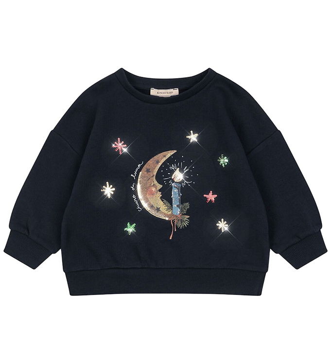 Konges Sløjd sweatshirt - Loupy Lou - Dark Navy m. Måne