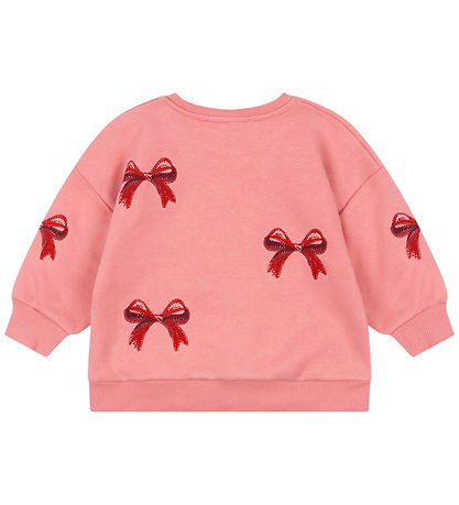 Konges Sløjd Sweatshirt - Lou Bow - Strawberry Ice m. Sløjfer