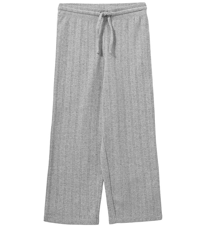 Sofie Schnoor Bukser - LovaSK - Gråmeleret m. Hulmønster