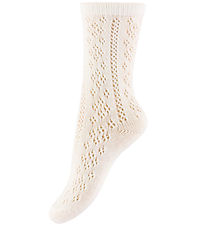 Konges Sløjd Strømper - Bomuld/Uld - Off White m. Hulmønster Konges Sløjd Strømper - Bomuld/Uld - Off White m. Hulmønster