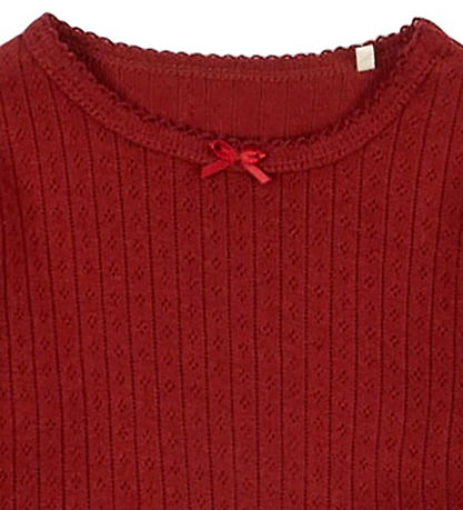 Konges Sløjd Bluse - Minnie - Red Dahlia m. Hulmønster